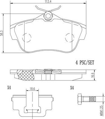 Brembo P61095N - Гальмівні колодки, дискові гальма autocars.com.ua