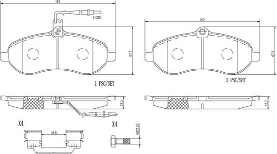 Brembo P61096N - Гальмівні колодки, дискові гальма autocars.com.ua