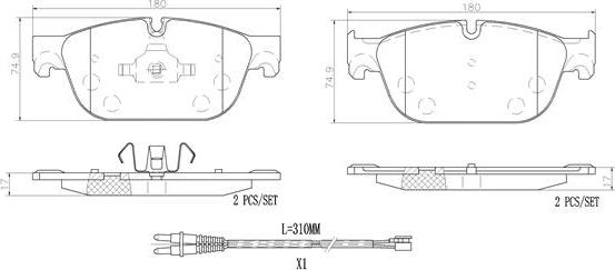 Brembo P61107N - Гальмівні колодки, дискові гальма autocars.com.ua