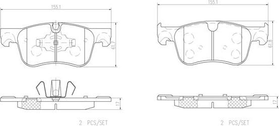 Brembo P61116N - Гальмівні колодки, дискові гальма autocars.com.ua