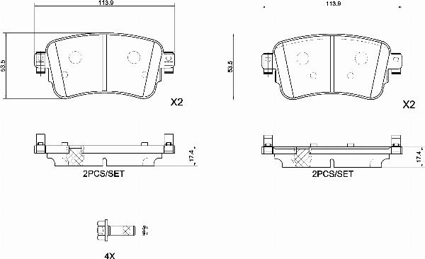 Brembo P 61 133G - Гальмівні колодки, дискові гальма autocars.com.ua