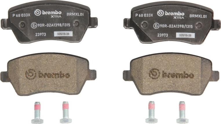 Brembo P 68 033X - Гальмівні колодки, дискові гальма autocars.com.ua