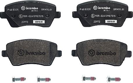 Brembo P 68 033X - Колодки тормозные дисковые передн.-задн. серии Brembo Xtra LADA LARGUS Box F90 03-12-> - LADA VEST autodnr.net