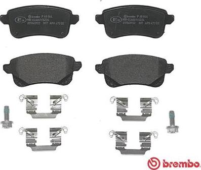 Brembo P 68 064 - Тормозные колодки, дисковые, комплект avtokuzovplus.com.ua