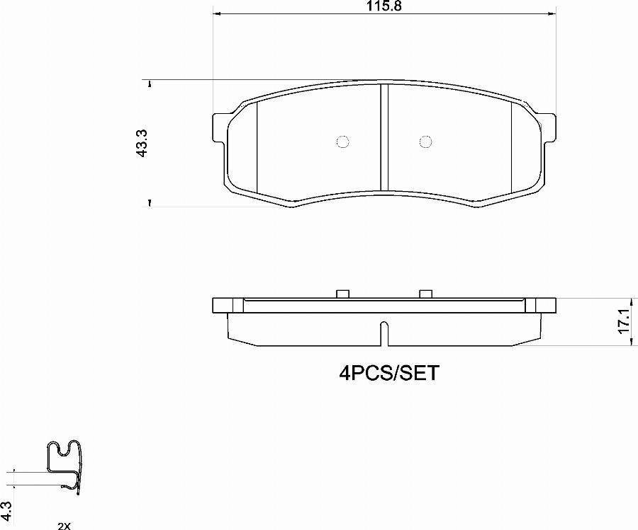 Brembo P75001N - Гальмівні колодки, дискові гальма autocars.com.ua