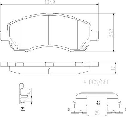 Brembo P78009N - Гальмівні колодки, дискові гальма autocars.com.ua