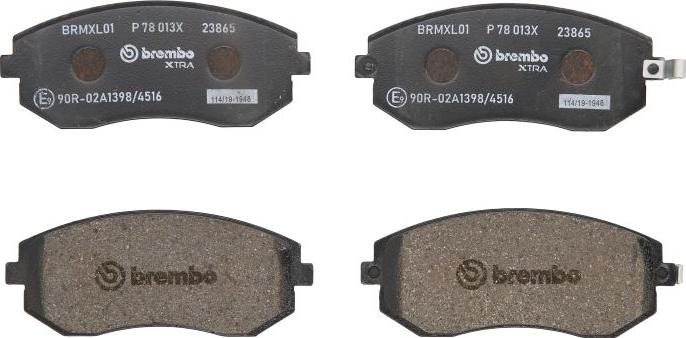 Brembo P 78 013X - Гальмівні колодки, дискові гальма autocars.com.ua