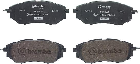 Brembo P 78 017X - Тормозные колодки, дисковые, комплект autodnr.net