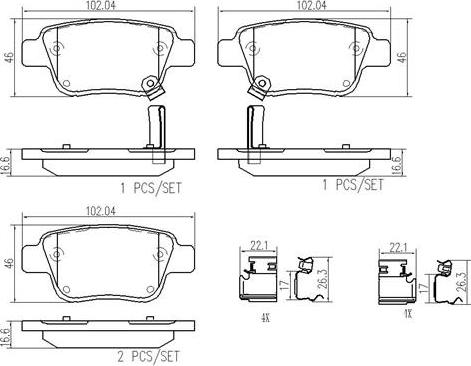 Brembo P83047N - Гальмівні колодки, дискові гальма autocars.com.ua