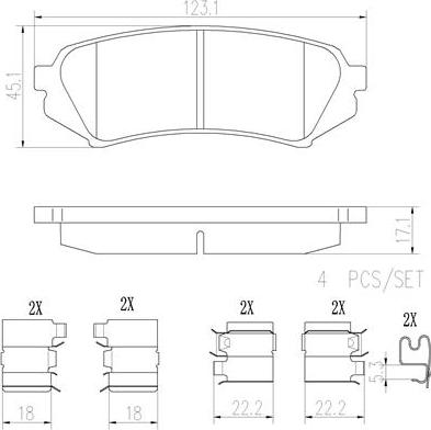 Brembo P83049N - Гальмівні колодки, дискові гальма autocars.com.ua