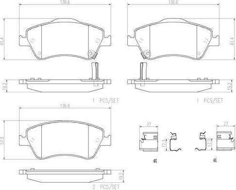 Brembo P83079N - Гальмівні колодки, дискові гальма autocars.com.ua