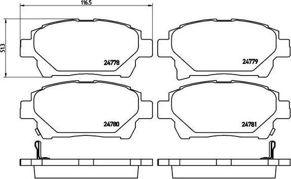 Brembo P 83 097 - Тормозные колодки, дисковые, комплект autodnr.net