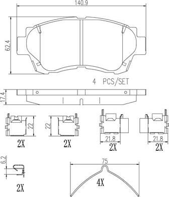 Brembo P83124N - Тормозные колодки, дисковые, комплект avtokuzovplus.com.ua