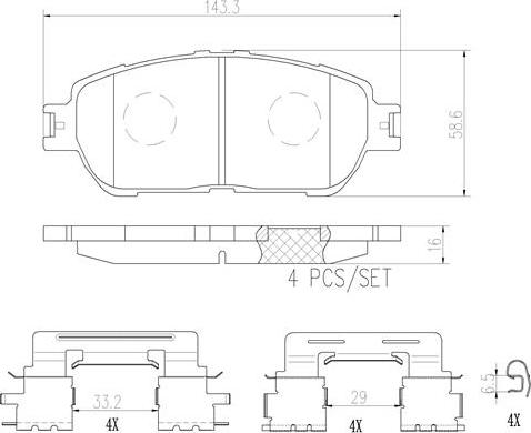 Brembo P83127N - Гальмівні колодки, дискові гальма autocars.com.ua