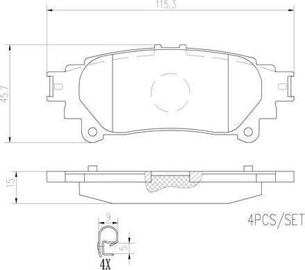 Brembo P83152N - Тормозные колодки, дисковые, комплект avtokuzovplus.com.ua