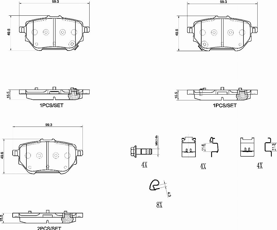 Brembo P83182N - Гальмівні колодки, дискові гальма autocars.com.ua