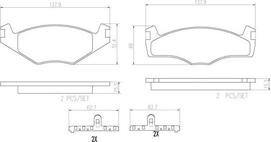 Brembo P85005N - Гальмівні колодки, дискові гальма autocars.com.ua