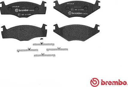 Brembo P 85 012 - Тормозные колодки, дисковые, комплект avtokuzovplus.com.ua