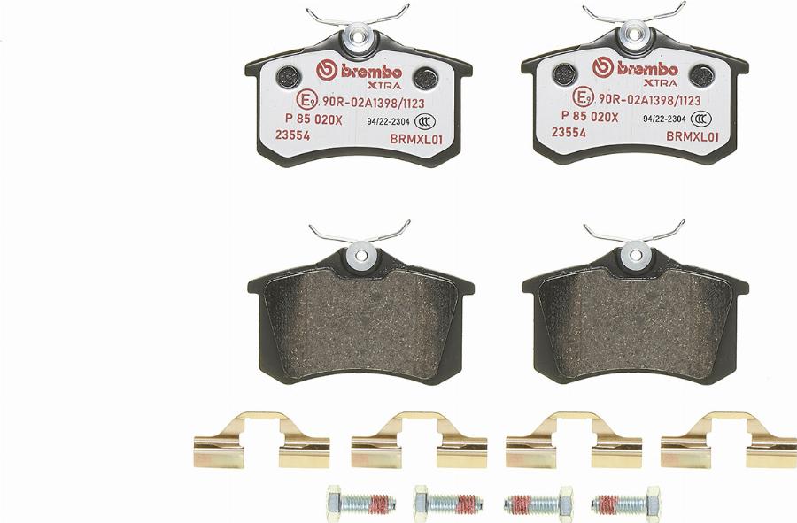 Brembo P 85 020X - Гальмівні колодки, дискові гальма autocars.com.ua