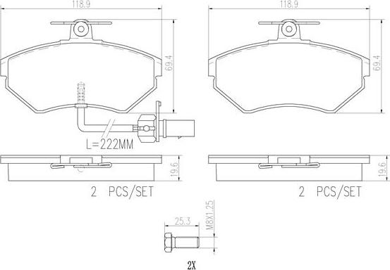 Brembo P85044N - Тормозные колодки, дисковые, комплект autodnr.net