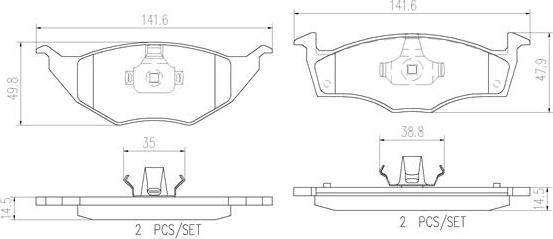 Brembo P85055N - Тормозные колодки, дисковые, комплект autodnr.net