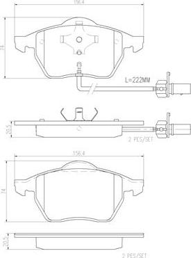 Brembo P85060N - Гальмівні колодки, дискові гальма autocars.com.ua