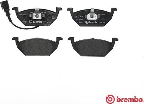 Brembo P 85 072 - Гальмівні колодки, дискові гальма autocars.com.ua