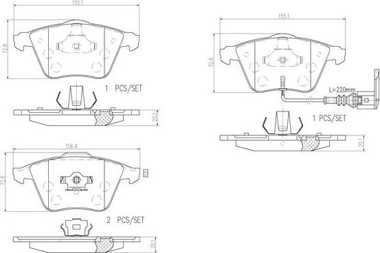 Brembo P85079N - Гальмівні колодки, дискові гальма autocars.com.ua