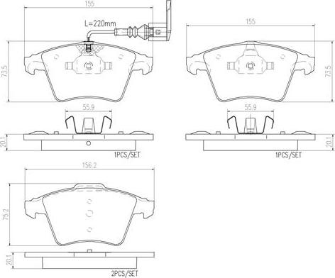 Brembo P85081N - Гальмівні колодки, дискові гальма autocars.com.ua