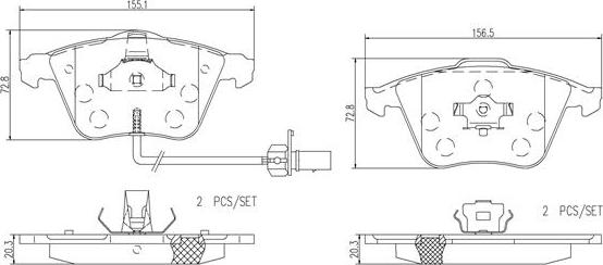 Brembo P85084N - Гальмівні колодки, дискові гальма autocars.com.ua