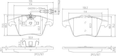 Brembo P85090N - Гальмівні колодки, дискові гальма autocars.com.ua