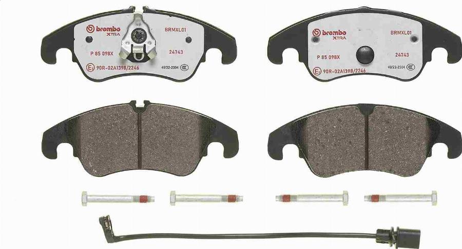 Brembo P 85 098X - Гальмівні колодки, дискові гальма autocars.com.ua