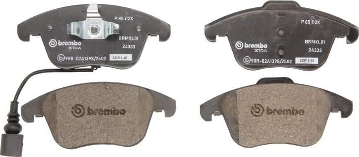 Brembo P 85 112X - Гальмівні колодки, дискові гальма autocars.com.ua