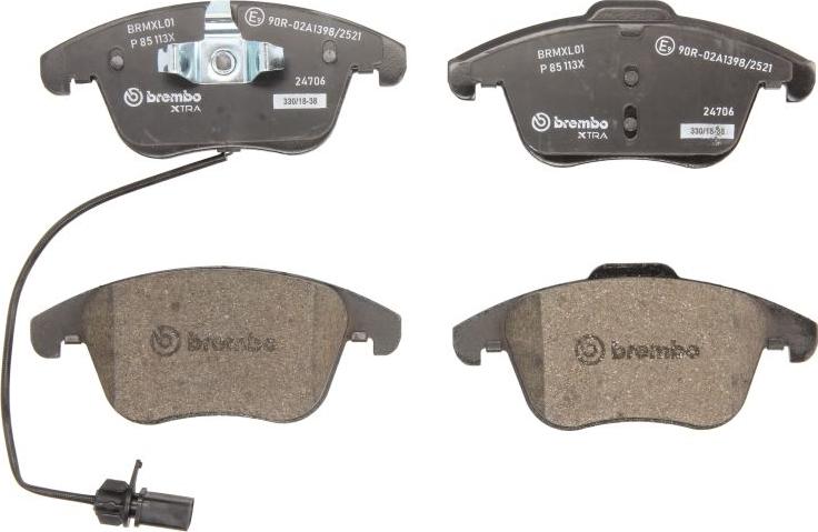 Brembo P 85 113X - Гальмівні колодки, дискові гальма autocars.com.ua