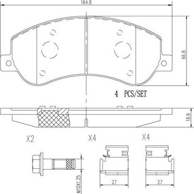 Brembo P85115N - Тормозные колодки, дисковые, комплект avtokuzovplus.com.ua