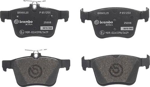 Brembo P 85 125X - Гальмівні колодки, дискові гальма autocars.com.ua