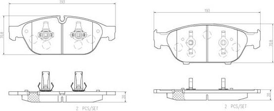 Brembo P85127N - Гальмівні колодки, дискові гальма autocars.com.ua