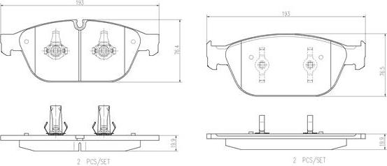 Brembo P85128N - Гальмівні колодки, дискові гальма autocars.com.ua