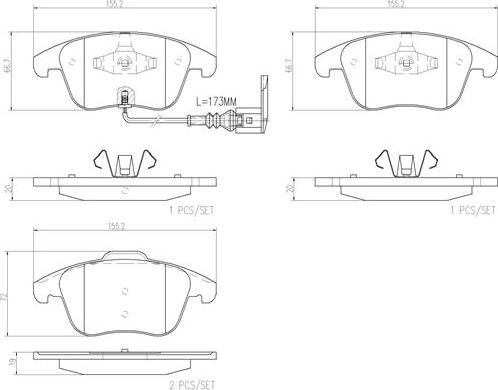 Brembo P85130N - Тормозные колодки, дисковые, комплект avtokuzovplus.com.ua