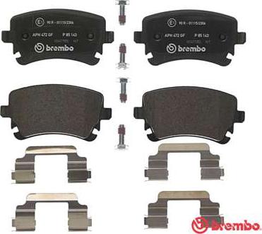 Brembo P 85 143 - Гальмівні колодки, дискові гальма autocars.com.ua