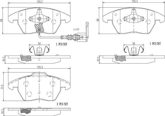 Brembo P85146N - Гальмівні колодки, дискові гальма autocars.com.ua