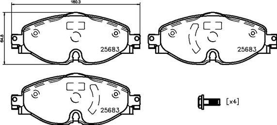 Brembo P85147N - Тормозные колодки, дисковые, комплект avtokuzovplus.com.ua