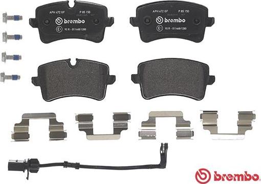 Brembo P 85 150 - Гальмівні колодки, дискові гальма autocars.com.ua