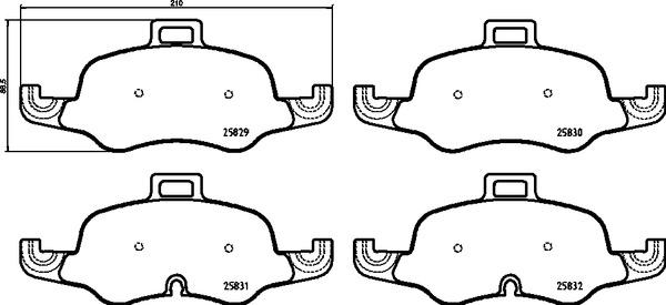 Brembo P 85 160X - Тормозные колодки, дисковые, комплект avtokuzovplus.com.ua