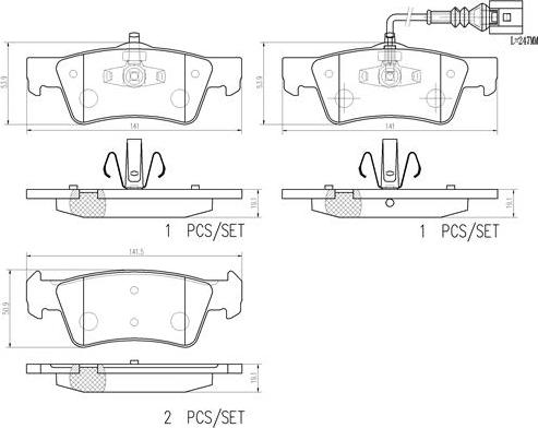 Brembo P85163N - Гальмівні колодки, дискові гальма autocars.com.ua