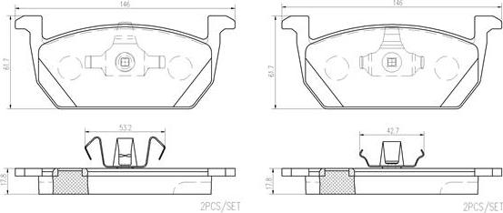 Brembo P85167N - Тормозные колодки, дисковые, комплект avtokuzovplus.com.ua