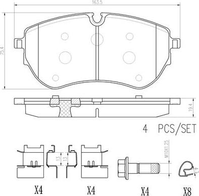 Brembo P85173N - Гальмівні колодки, дискові гальма autocars.com.ua