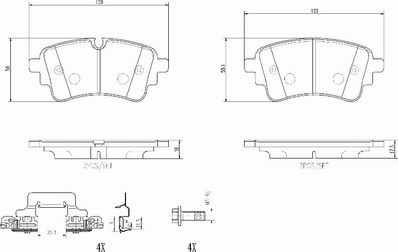 Brembo P85185N - Гальмівні колодки, дискові гальма autocars.com.ua