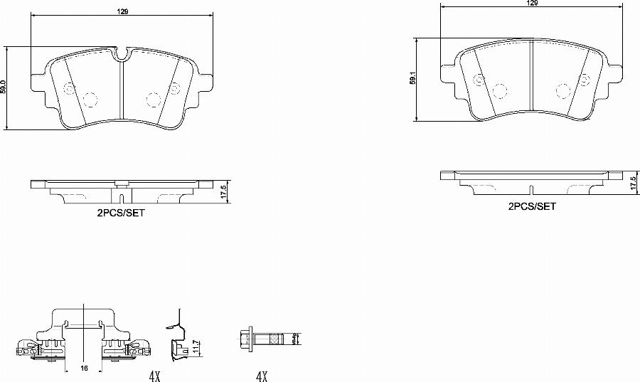 Brembo P85186N - Тормозные колодки, дисковые, комплект autodnr.net