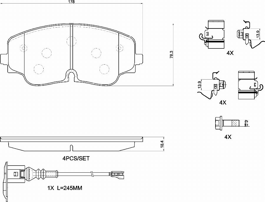 Brembo P85193N - Тормозные колодки, дисковые, комплект autodnr.net